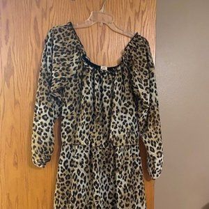 Leopard long sleeve dress